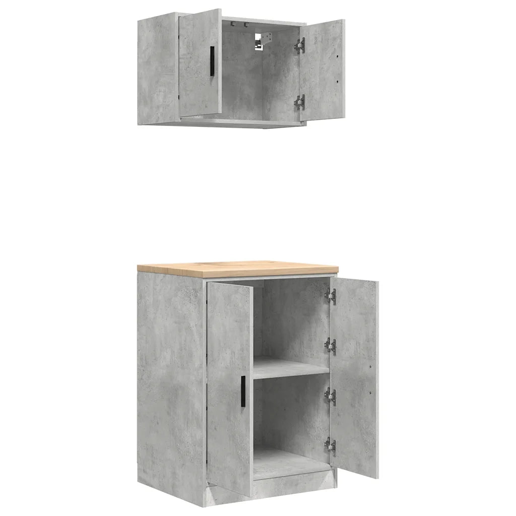 Armadi da Garage 2 pz Grigio Cemento in Legno Multistrato CFW7630172