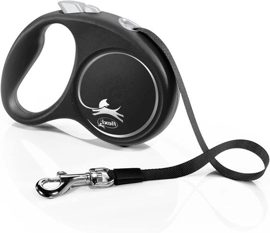 Nastro di Design Piccolo 5m Manubrio per Cani fino a 15kg/33lbs in Nero