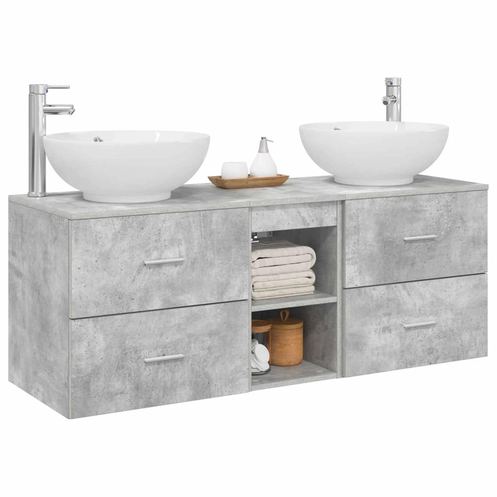 Set di mobili per il bagno 3 pz Grigio Cemento 3405902