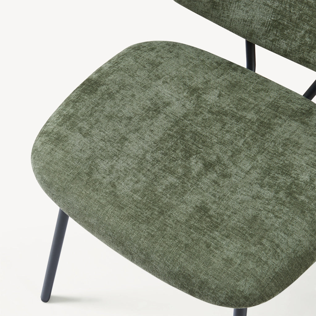 Set di 6 Sedie Köma con Rivestimento in Tessuto - Verde Scuro [en.casa]