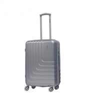 Trolley valigia in ABS rigido espandibile, 4 doppie ruote silver 43x27x67cm Natan