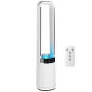 Ventilatore a Torre Senza Pale con Luci LED e Telecomando ¨C Zephmum ¨C Bianco