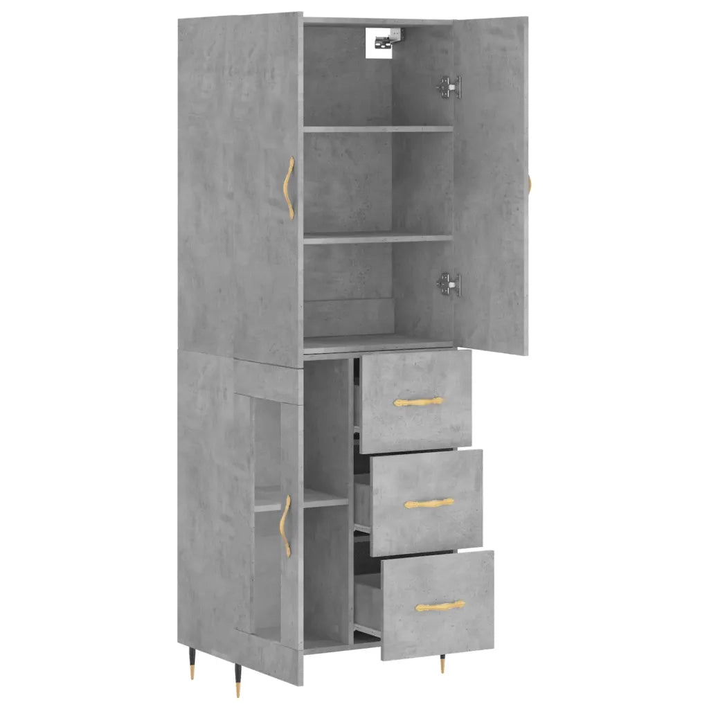 Credenza Grigio Cemento 69,5x34x180 cm in Legno Multistrato 3195943