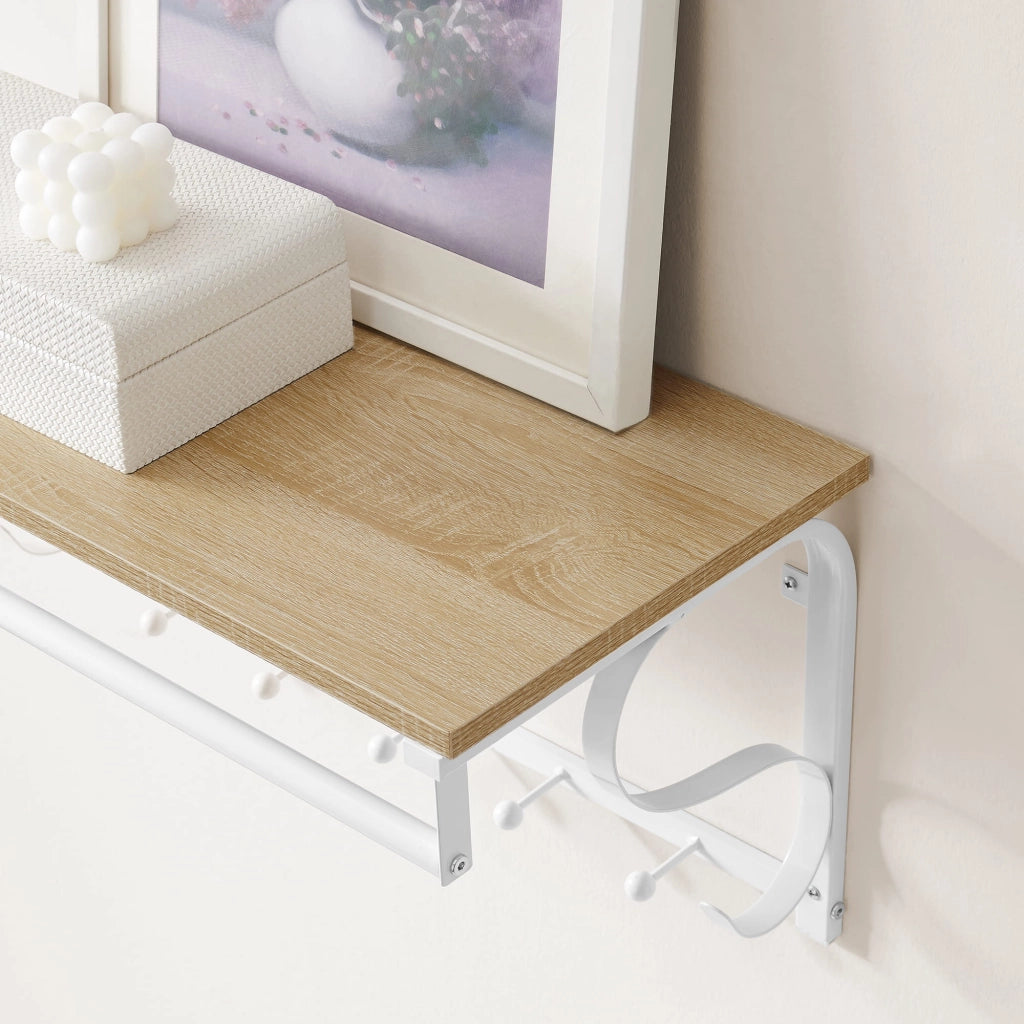 Mensola da parete Valora con ganci - Rovere Sonoma Stile scandinavo