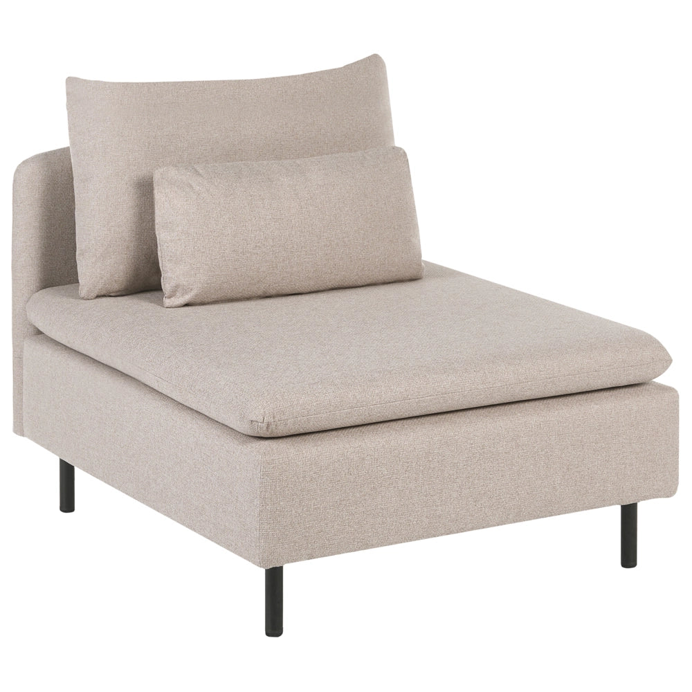 Divano componibile a 3 posti in tessuto tre elementi angolari beige stile moderno