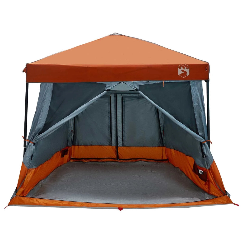 Set di Tende da Campeggio con tetto 2 pcs Grigio e arancione