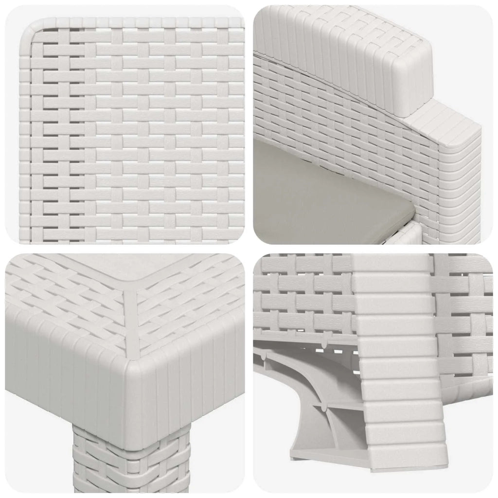 Set da Pranzo per Giardino 9 pz Bianco e Grigio Chiaro PP 3430162