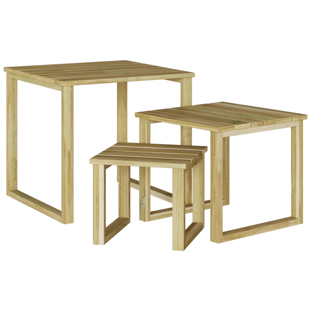 Set Tavolo Sole da 3 pezzi in Legno Massello di Acacia