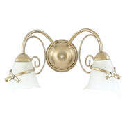 Applique Kokarda oro patinato doppia 2 vetri E14 Luminex