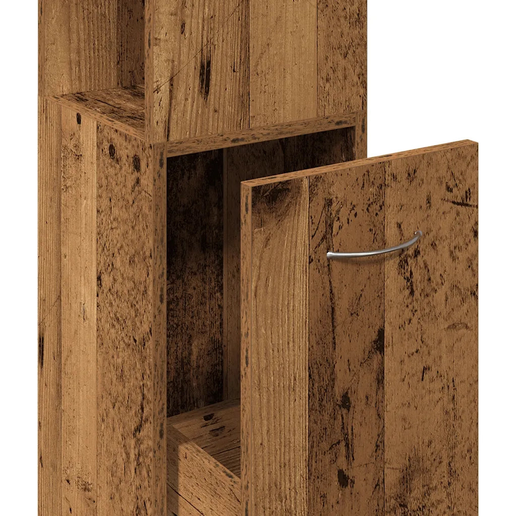 Mobile da Bagno Legno Antico 25x25x170 cm in Truciolato
