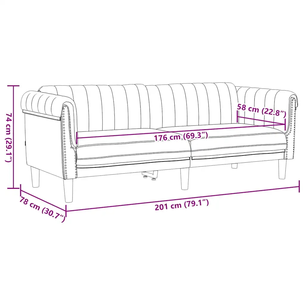 Set di Divani 3 pz Marrone in Velluto 3209218