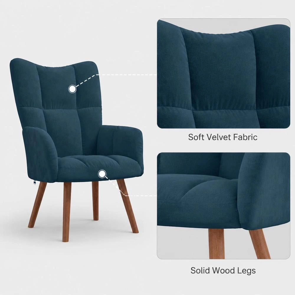 Blue Velvet Recliner