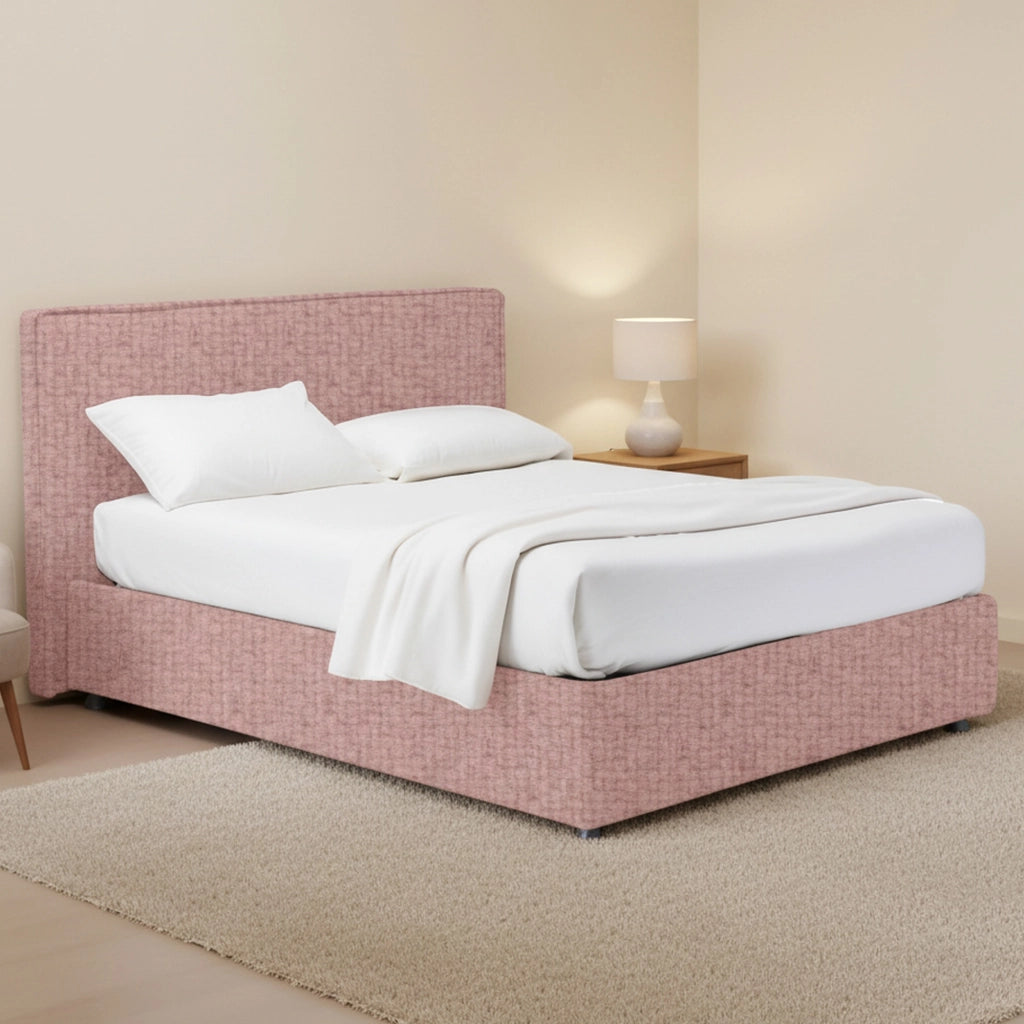 Widnes, Letto Matrimoniale Sfoderabile Made in Italy, Rosa