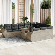 Set Divani da Giardino 11 pz con Cuscini in Polyrattan Grigio 3326713