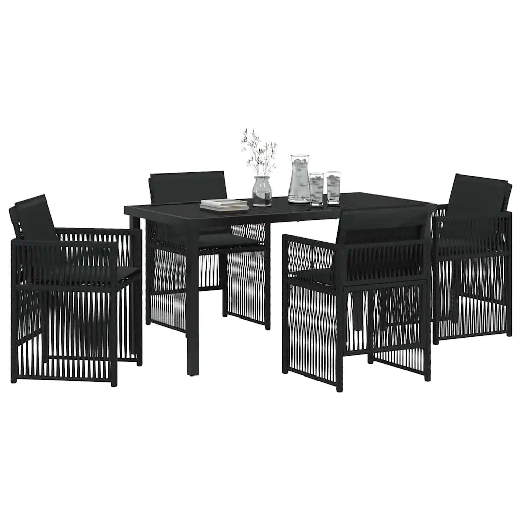 Set da Pranzo per Giardino 5 pcs Nero 3380650