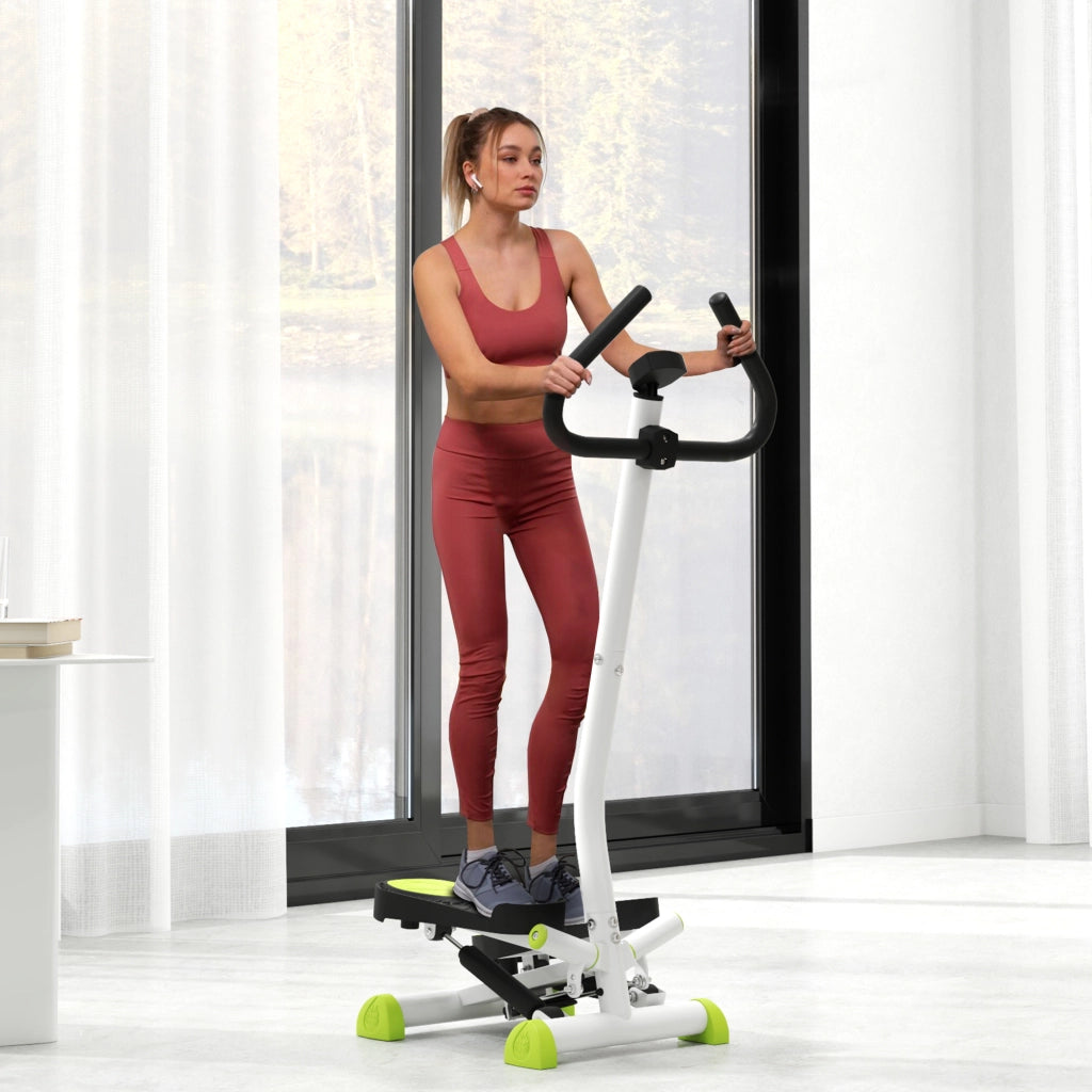 Mini Stepper per Fitness Domestico ¨C Zephmum ¨C Bianco e Verde 55x44x108 cm