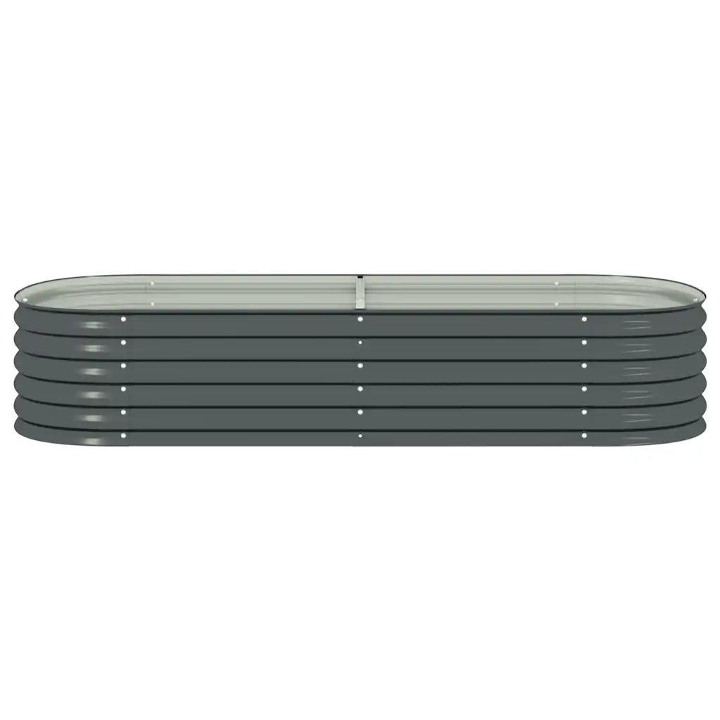 Letto Rialzato Giardino 240x80x44 cm in Acciaio Zincato Grigio