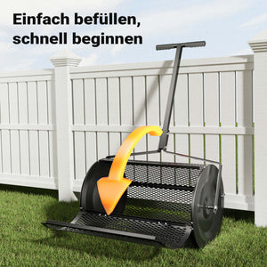 Rullo spargiterriccio e spandicompost 75 l, 110x64x40 cm, gabbia a rete