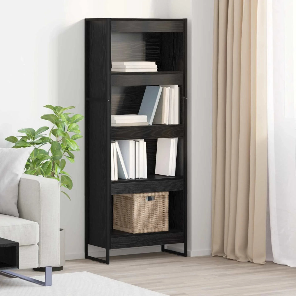 Armadio per Libri Rovere Nero 60 x 30 x 155 cm 886396