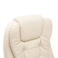 Poltrona Massaggiante da Ufficio ad Altezza Regolabile con 6 Punti Massaggianti, in PU, 62x68x111-121 cm, Beige