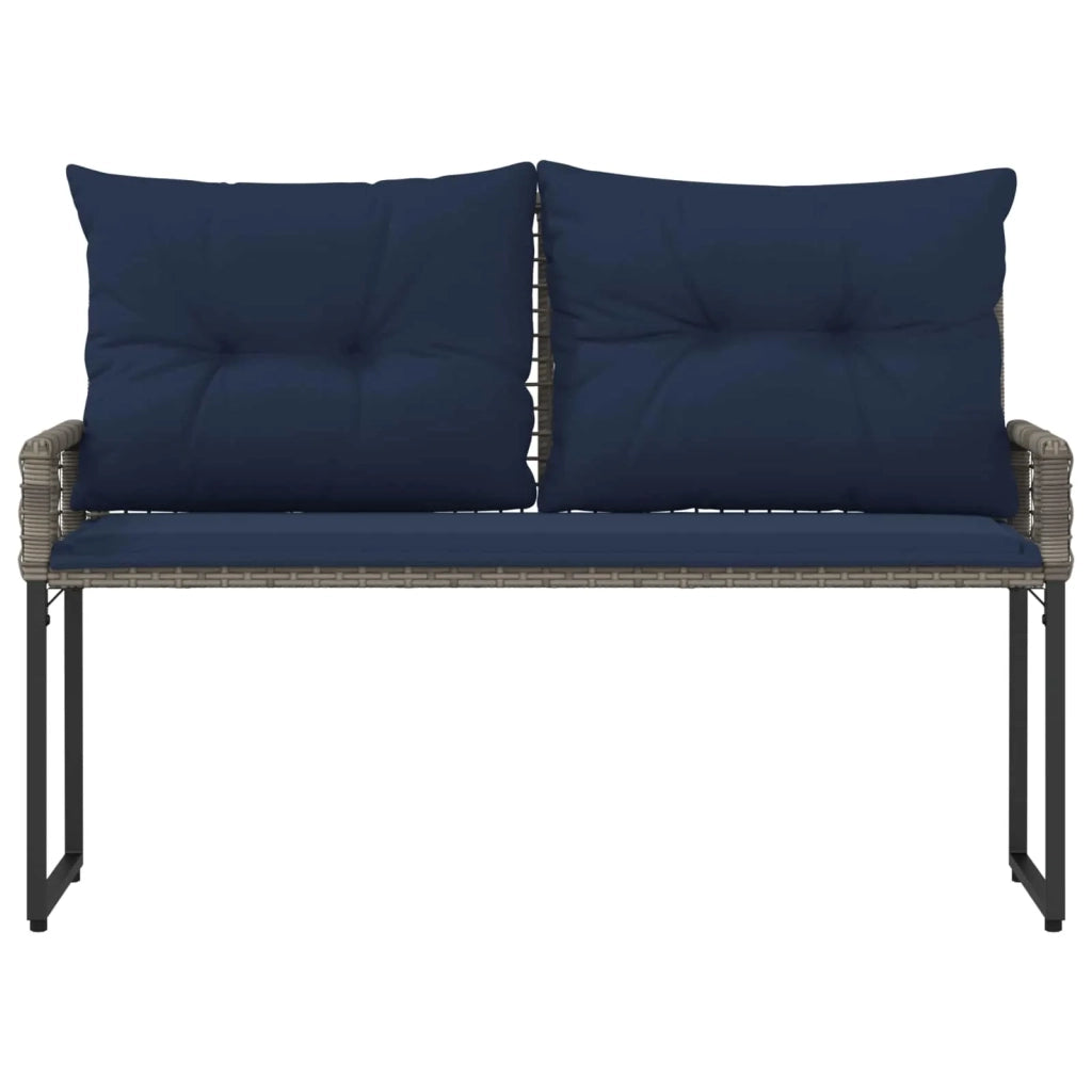 Panchina da esterno Grigio e Blu Navy 118 x 55 x 82 cm 42025180