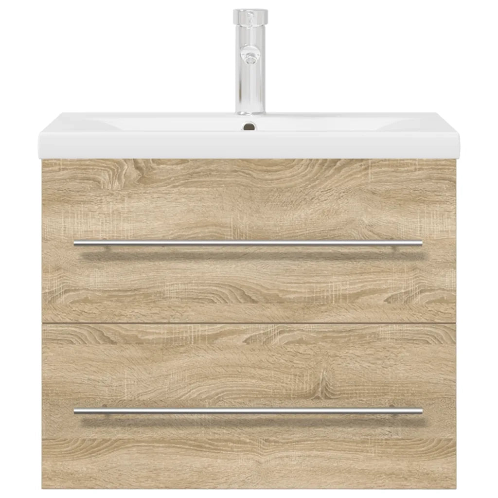 Set Mobili da Bagno 2 pz Rovere Sonoma in Legno Multistrato 3324965