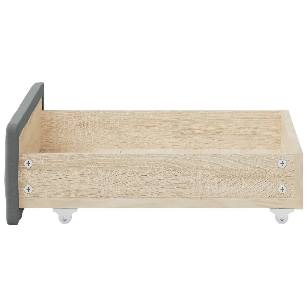Cassetti da Letto 2 pz Grigio Scuro Legno Multistrato e Tessuto CFW2794634