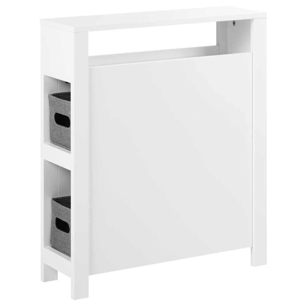 Mobiletto da bagno in MDF bianco 20 x 70 cm con cestini Bagno Portaoggetti