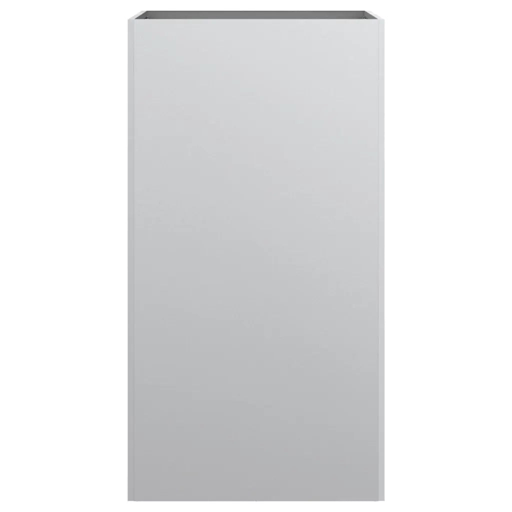Fioriera-Vaso-Contenitore per Piante Argento 42x38x75 cm in Acciaio Zincato