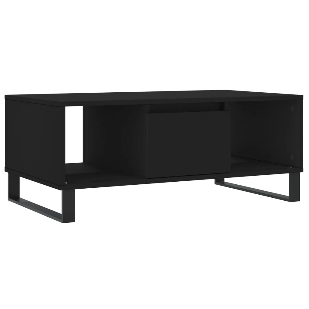 Tavolino da Salotto Nero 90x50x36,5 cm in Legno Multistrato 830597