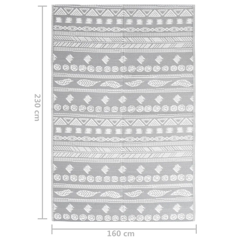 Tappeto da Esterno ARAKIL Grigio 160x230 cm in PP 316972