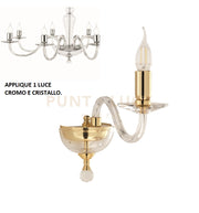 APPLIQUE  PAGANINI CRISTALLO CROMO 1 LUCI ATTACCO E14 H.30CM