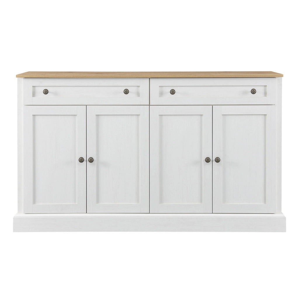 Credenza con 4 ante e 2 cassetti; ripiani regolabili - per soggiorno - 150×40×86 cm