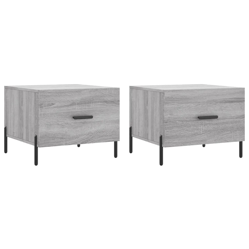 2 pz Tavolini salotto | Tavolino da caff¨¨ | Tavolino da Soggiorno Grigio Sonoma 50x50x40cm Legno Multistrato
