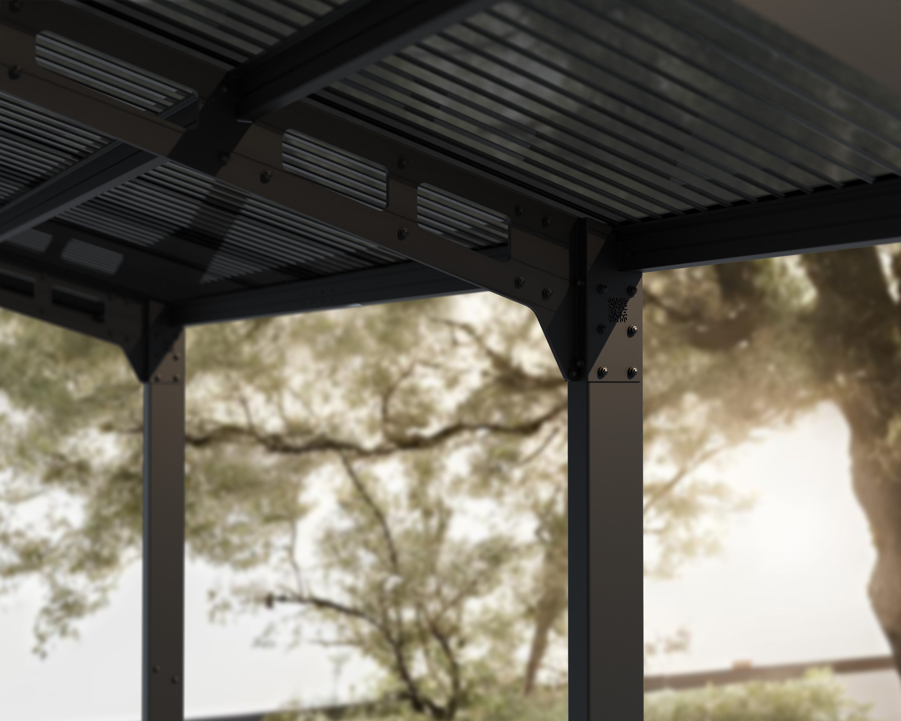 Carport Doppio Sydney in Alluminio 6X6 m Nero