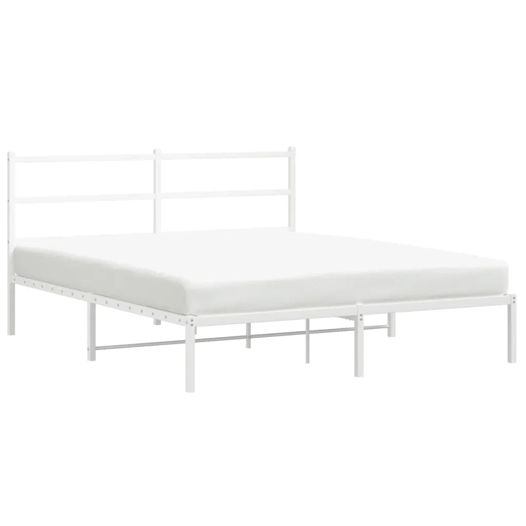 Giroletto con Testiera Metallo Bianco 150x200 cmcod mxl 110493