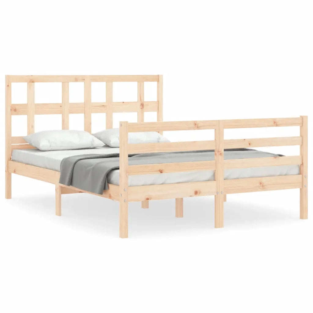 Giroletto con Testiera-Struttura Letto con testiera 120x200 cm in Legno Massello 751431