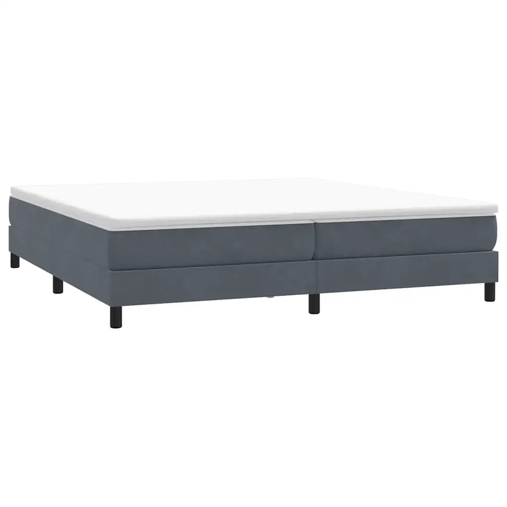 Giroletto a Molle con Materasso Grigio Scuro 180x220 cm Velluto 3315982