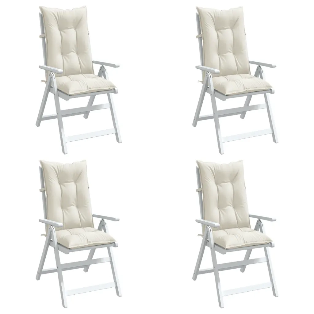 Cuscini Sedia Schiena Alta 4 Crema MÃ©lange 120x50x7 Tessuto
