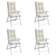 Cuscini Sedia Schiena Alta 4 Crema MÃ©lange 120x50x7 Tessuto