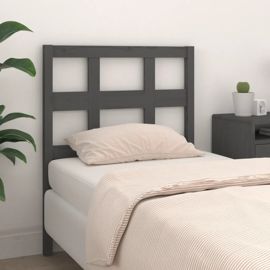 Testiera | Testata per Letto Grigia 95,5x4x100 cm Legno Massello di Pino
