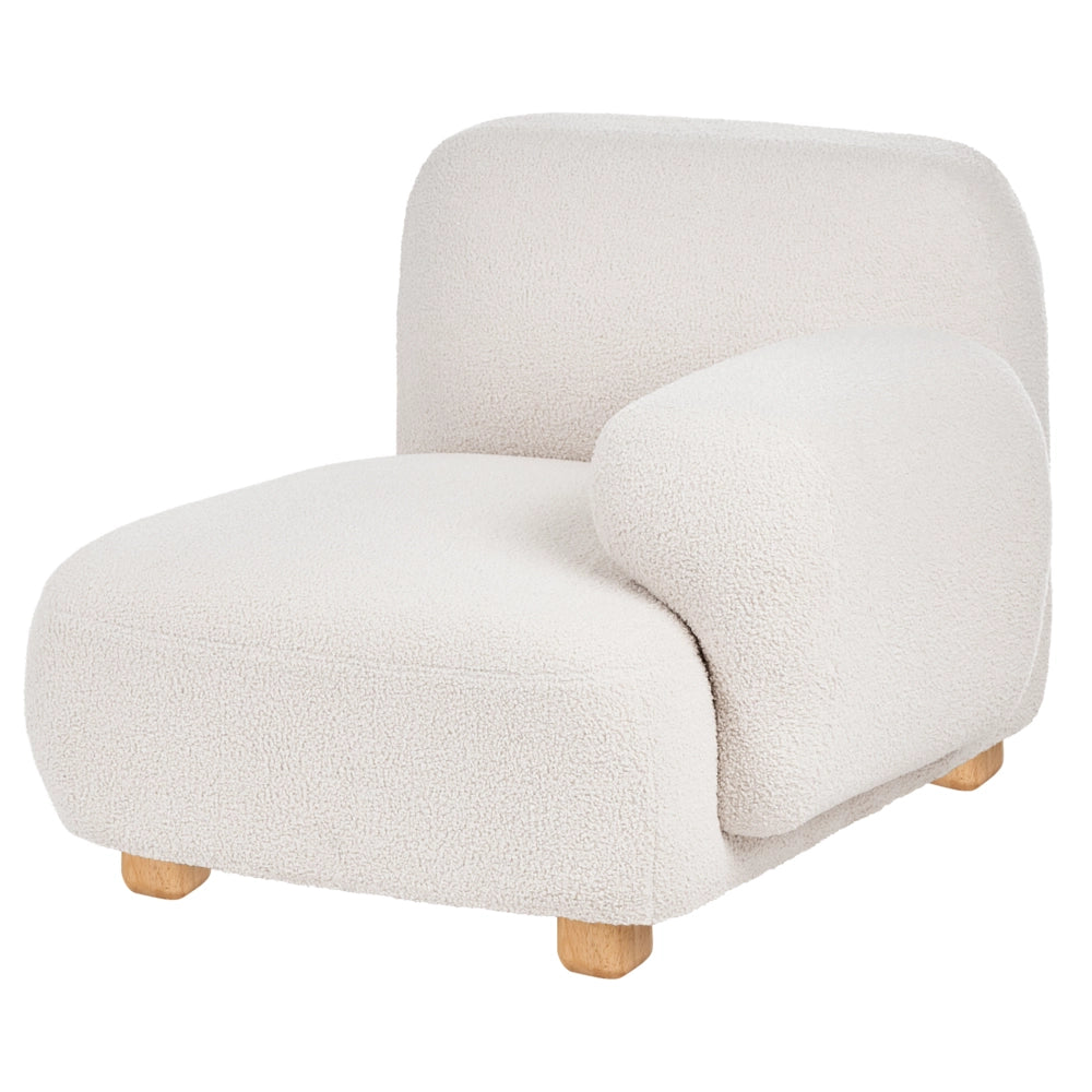 Divano componibile a 3 posti in tessuto due moduli angolari gambe in legno bianco sporco stile moderno