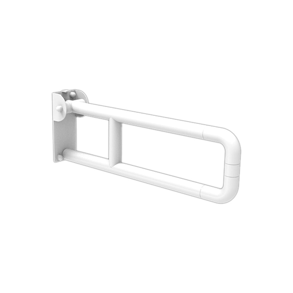 Barra maniglione ribaltabile cm 60 per disabili e terza età alluminio nylon bianco