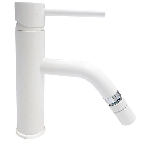 Miscelatore monoleva Bidet serie Cilindra con attacco piletta 1" 1/4 Argo Rubinetterie Colore: Bianco Opaco