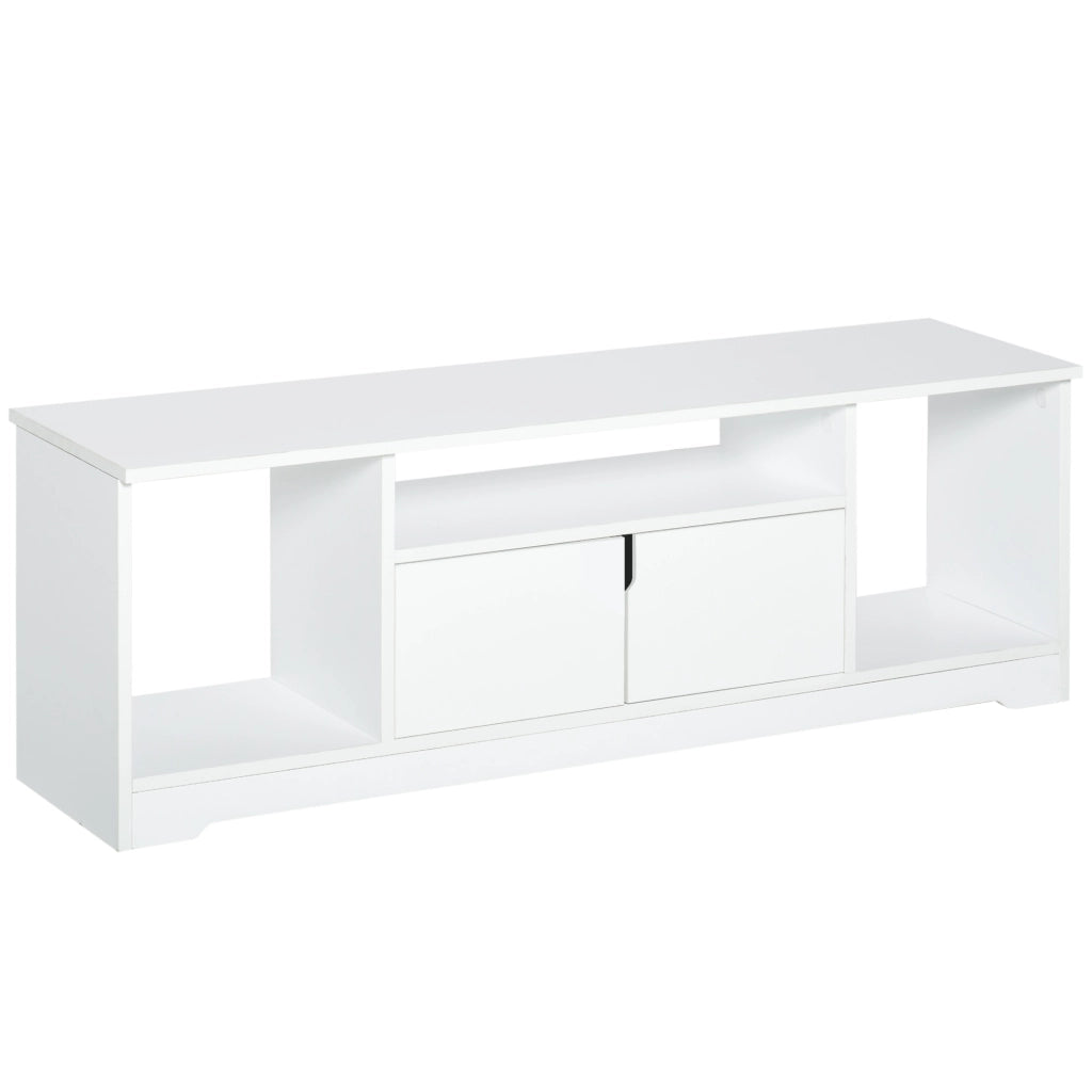 EasyComfort Mobile Porta TV Fino a 42" con Armadietto e Ripiani Aperti in Legno, 120x30x41cm