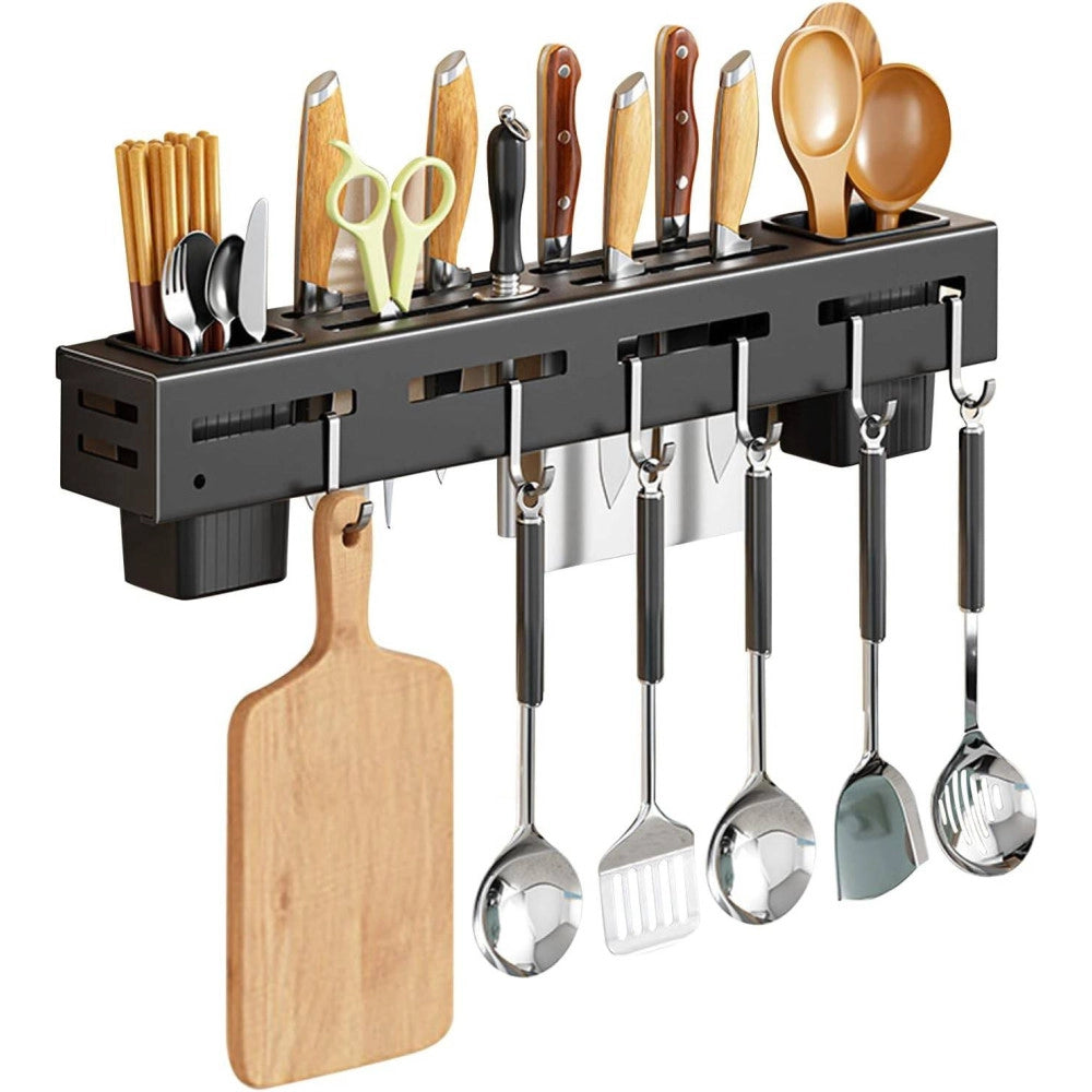 Trade Shop - Portacoltelli Da Parete Multifunzione Portautensili Oggetti Da Cucina Organizer -
