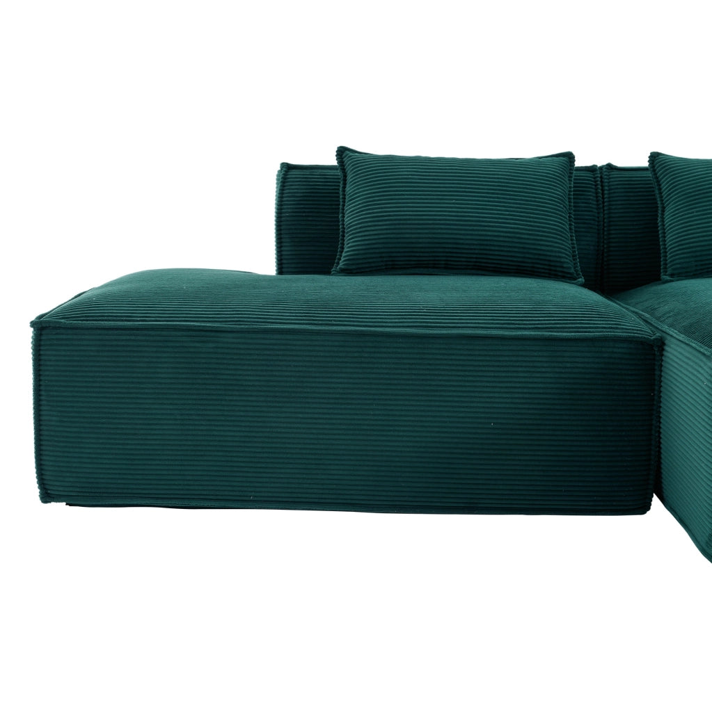 Divano imbottito 235 cm in poliestere verde retrò HAVRYA