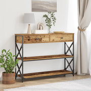 Tavolo Consolle con cassetto Legno vecchio 100 x 28 x 75 cm 863527