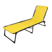 Set di 2 lettini da sole giallo senape – 187x56x26/85 cm – Metallo – Tela resistente – Pieghevoli