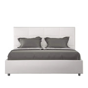 ityhome Letto matrimoniale king size contenitore imbottito 170x210 similpelle bianco Mika